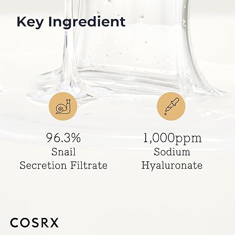 COSRX Snail Mucin 96% Power Repairing Essence 3.38 fl.oz 100ml, Hydrating Serum for Face with Snail Secretion Filtrate for Dull Skin & Fine Lines