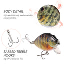 5pcs Fishing Lure Lot Shallow Diving Rattling Crankbait Hook Bass Bait Tackle