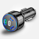 90W Car Charger PD30W &QC3.0 Multi Port Type C Cigarette Lighter USB Charger