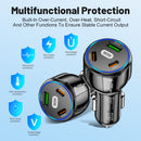 90W Car Charger PD30W &QC3.0 Multi Port Type C Cigarette Lighter USB Charger
