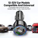 90W Car Charger PD30W &QC3.0 Multi Port Type C Cigarette Lighter USB Charger